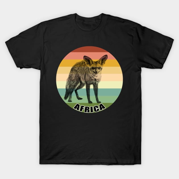 Bat-eared Fox on Vintage Retro Africa Sunset T-Shirt by scotch